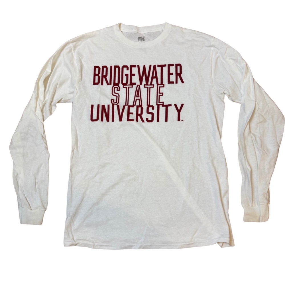 Bridgetwater State University (BSU) white long-sleeve crewneck t-shirt - size M